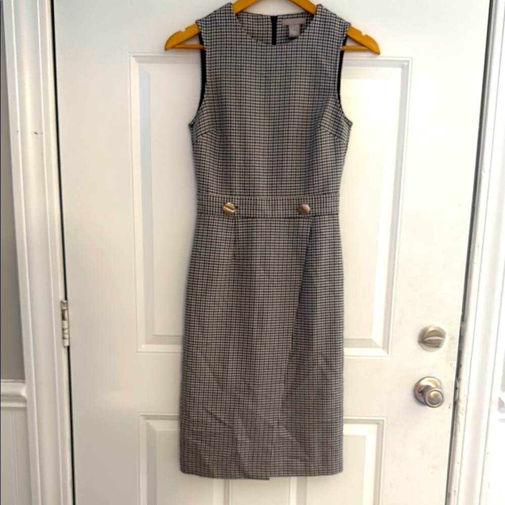 H&M Classic Black and White Checkered Midi Dress